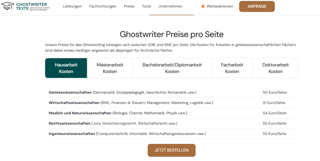 Ghostwriter Texte Erfahrungen Preise